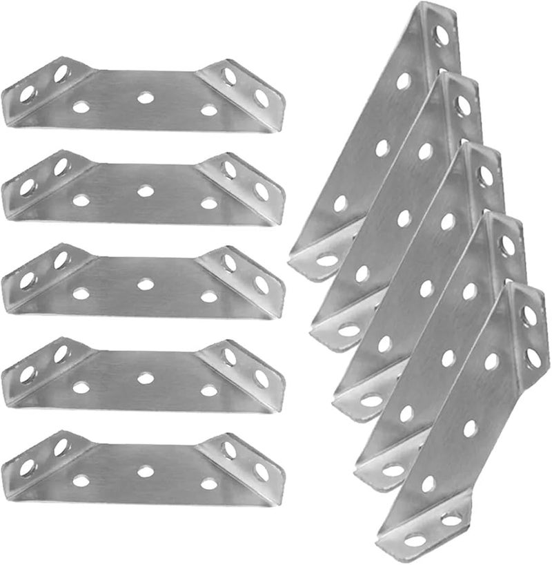Stainless Steel Angle Brackets 40pcs Right Angle Support Frame Furniture Corner Brace - Image 5