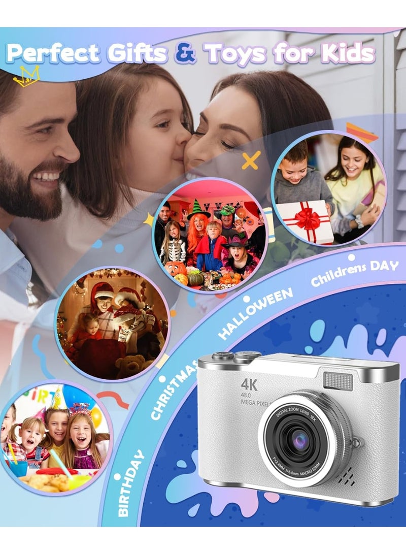 Generic 4k CCD Digital Zoom Student Digital Camera 48MP Portable Digital Photography Camera 180° Flip Screen Selfie Camera，with 64GB SD card - Image 5