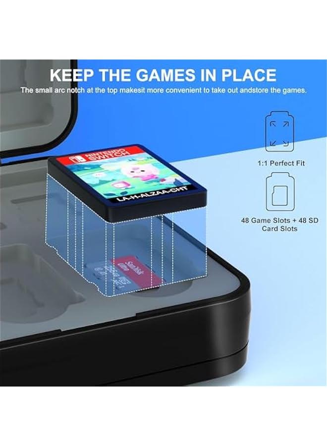 48 Game Card Case Compatible for Nintendo Switch OLED 2021/Switch/Switch lite, 48 Game Holder Cartridge Case Compatible for Switch Game Cards , Compact  Portable Game Storage Case Box - Image 3