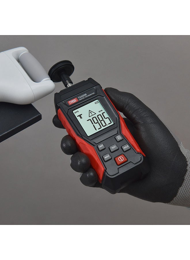 TASI - Digital Tachometer Contact Type Mini RPM Tester Meter LCD Display Handheld Digital Photo Tachometer for Motor Wheels Lathe Car Making - Image 1
