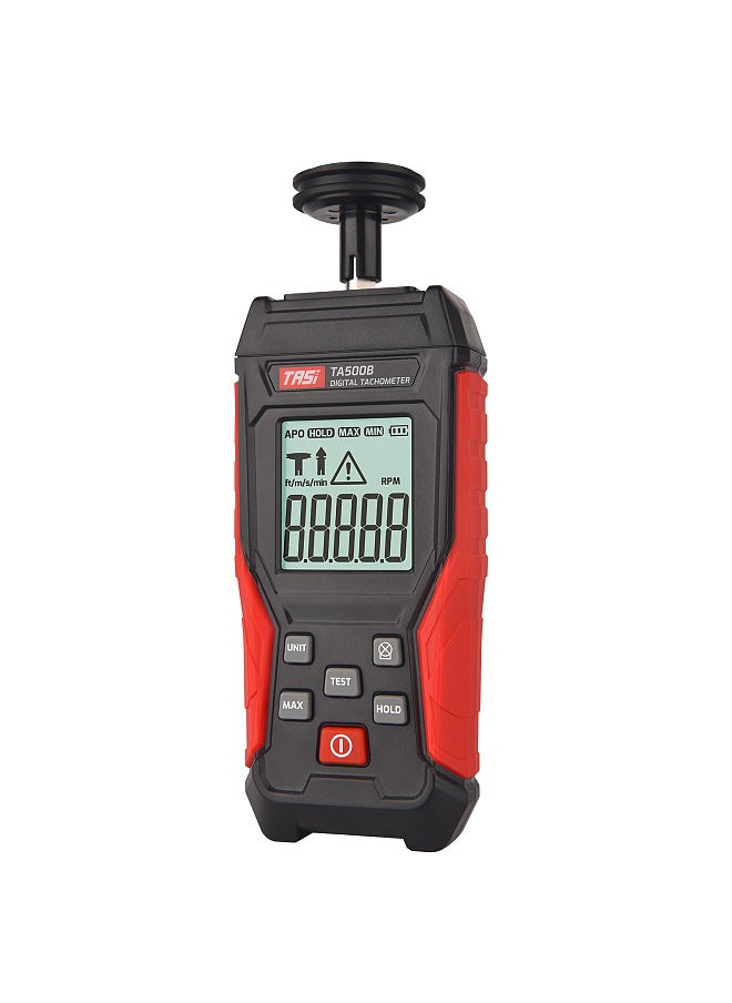 TASI - Digital Tachometer Contact Type Mini RPM Tester Meter LCD Display Handheld Digital Photo Tachometer for Motor Wheels Lathe Car Making - Image 1