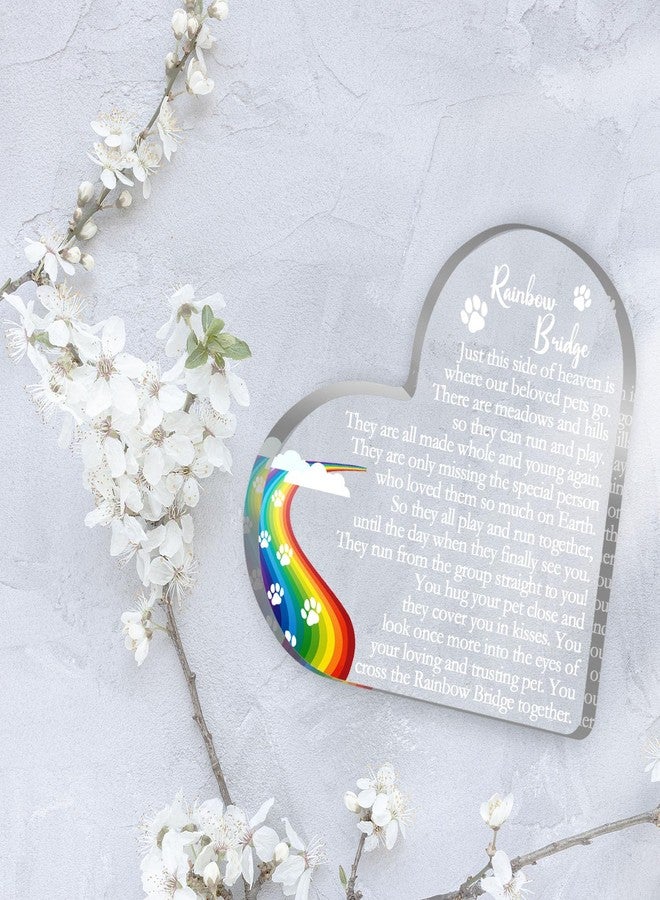Toerifer Rainbow Bridge Sign Decor, Pet Memorial Sympathy Gift for Loss of Dog Cat, Pet Loss Memorial Acrylic Decorations, Condolences Gifts for Pet Loss Remembrance Keepsake - Image 3