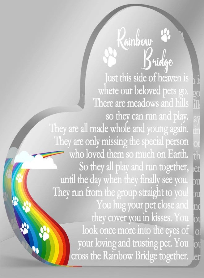 Toerifer Rainbow Bridge Sign Decor, Pet Memorial Sympathy Gift for Loss of Dog Cat, Pet Loss Memorial Acrylic Decorations, Condolences Gifts for Pet Loss Remembrance Keepsake - Image 1