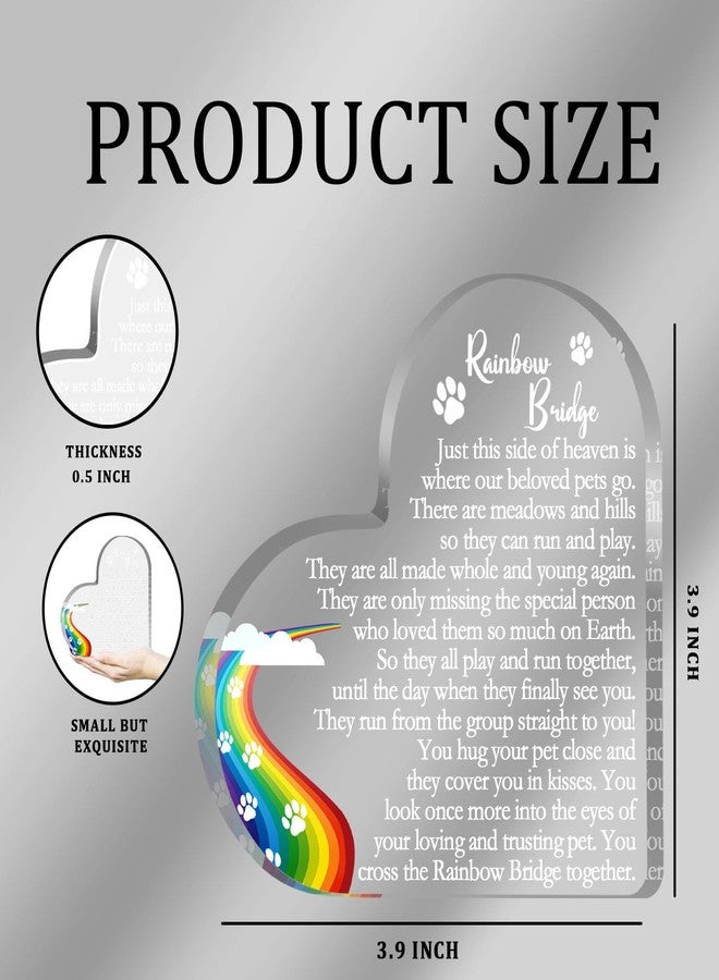 Toerifer Rainbow Bridge Sign Decor, Pet Memorial Sympathy Gift for Loss of Dog Cat, Pet Loss Memorial Acrylic Decorations, Condolences Gifts for Pet Loss Remembrance Keepsake - Image 2