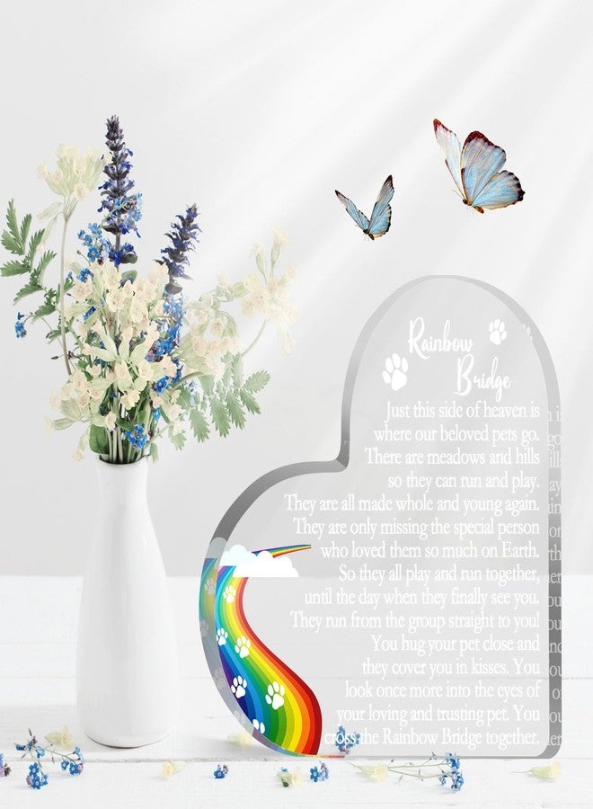 Toerifer Rainbow Bridge Sign Decor, Pet Memorial Sympathy Gift for Loss of Dog Cat, Pet Loss Memorial Acrylic Decorations, Condolences Gifts for Pet Loss Remembrance Keepsake - Image 4