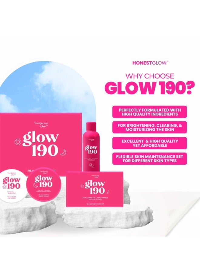 Transformed Skin Glow 190 Rejuvenating Skincare Set with Toner, Daily Glow SPF 30 PA+++ Sunscreen, Night Cream and Alpha Arbutin Niacinamide Soap for Brightening, Cleansing and Complete Day Night Skin Care Routine - Image 2