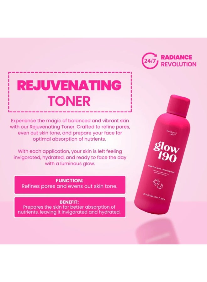 Transformed Skin Glow 190 Rejuvenating Skincare Set with Toner, Daily Glow SPF 30 PA+++ Sunscreen, Night Cream and Alpha Arbutin Niacinamide Soap for Brightening, Cleansing and Complete Day Night Skin Care Routine - Image 5