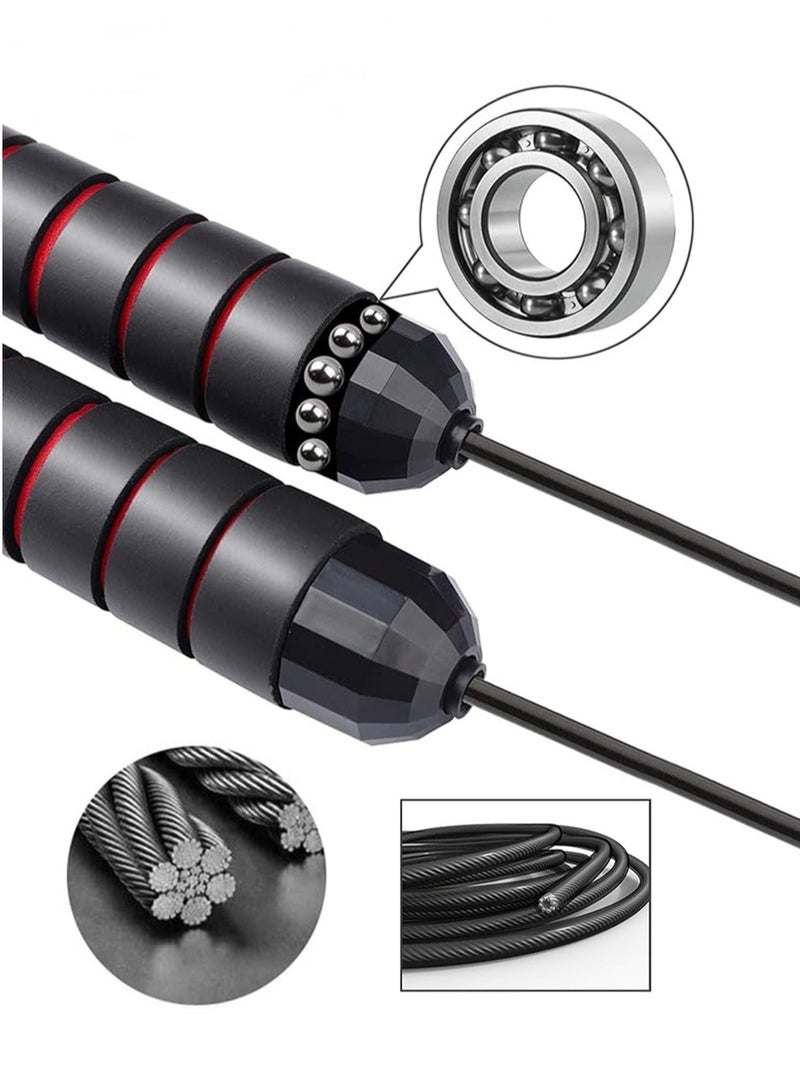 CoolRabbie CoolRabbie Skipping Jump Rope, Tangle-Free Rapid Speed Jumping Rope Cable with Ball Bearings for Women, Men, and Kids, Adjustable Steel Jump Rope Workout with Foam Handles for Fitness, Home Exercise & Slim Body  - Image 3