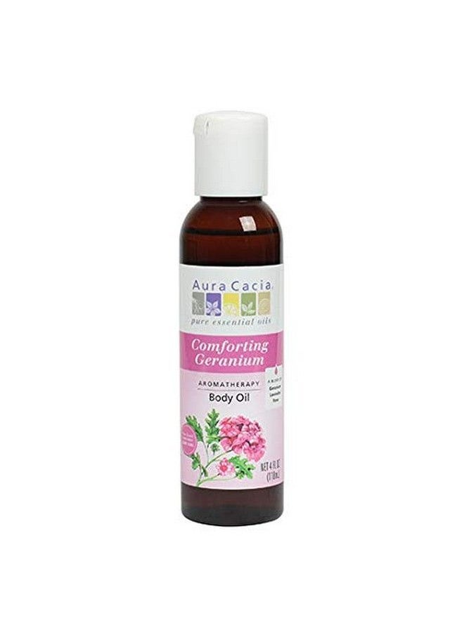 Aura Cacia - Aromatherapy Body Oil Comforting Geranium 4 Fl Ounce (118 Ml) Liquid - Image 1