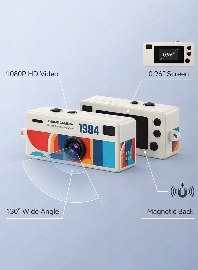 كاميرا صغيرة بشاشة، كاميرا رقمية بدقة 1080P مع شاشة 0.96 بوصة، كاميرا ميدالية مفاتيح للتصوير الفوتوغرافي وتسجيل الفيديو، حجم صغير للسفر والاستخدام اليومي - Image 4