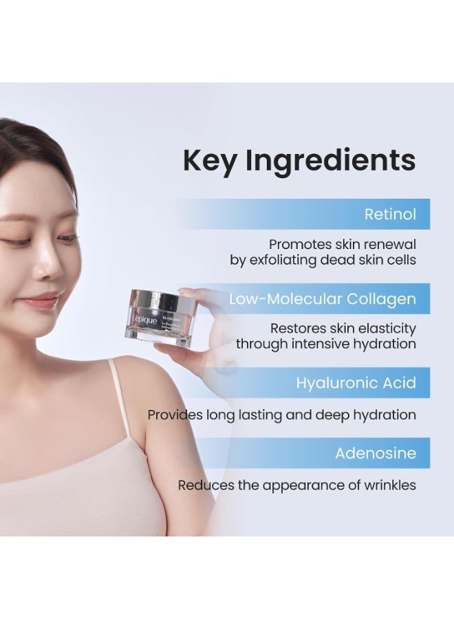 Lepique Retinol Night Cream 50ml - No.1 Korean Premium Overnight Repair Cream for Face and Neck - Collagen, Centella - Anti aging Skin Cream, Moisturizer Face Cream, (Unscented, with Spatula) - Image 4