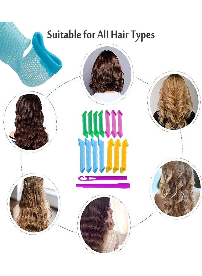 NUDFSY 14Pcs Hair Roller Curler, Heatless Curler, Curlers Rollers For Women, Spiral Heatless Curler For Women With Styling Hooks For Medium Long Hair - Image 5
