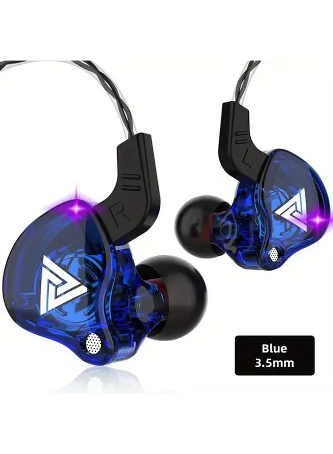 Blue QKZ AK6 6 Dynamic Driver In Ear Headphone with Mic HIFI Stereo Subwoofer - Image 1