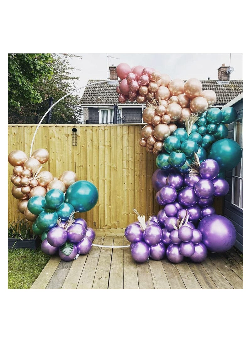 JOLLITY LLC 5 قطع بالونات معدنية 24 بوصة بالونات لاتكس لامعة لتزيين حفلات عيد الميلاد والزفاف (أخضر 5 قطع) - Image 4