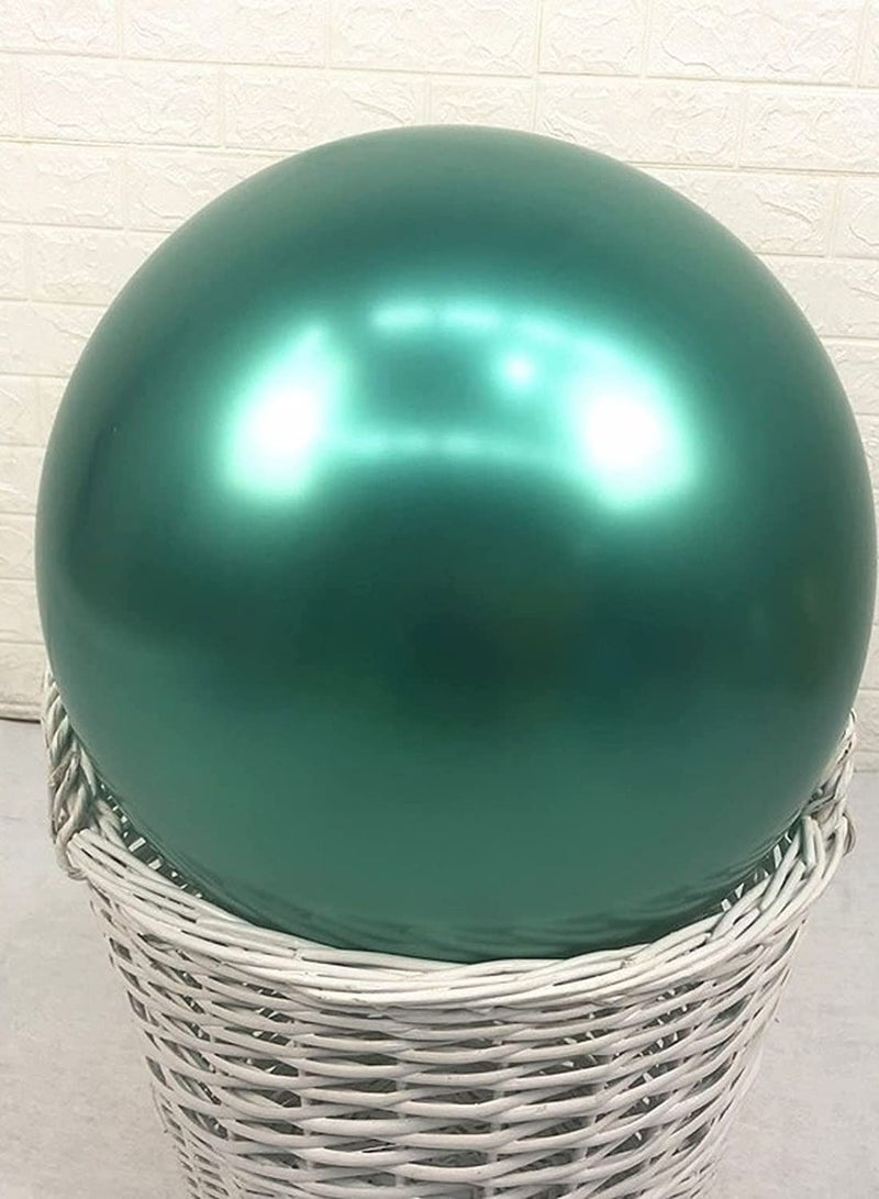 JOLLITY LLC 5 قطع بالونات معدنية 24 بوصة بالونات لاتكس لامعة لتزيين حفلات عيد الميلاد والزفاف (أخضر 5 قطع) - Image 3
