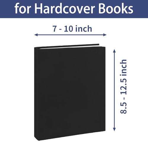 KICNIC Black Book Covers 1 Pack, 6"x9" Stretchable Book Sox Suitable for Most Hardcover Books, Up to 8.5”X9.5” Washable and Reusable Protective Cover for Textbooks - Image 2