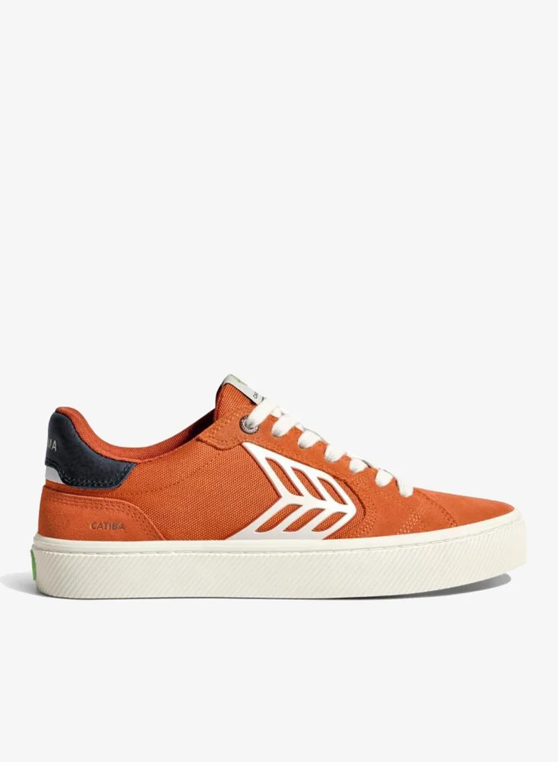كاريوما CATIBA PRO 2.0 Burnt Orange Suede and Cordura Ivory Logo Navy Sneaker