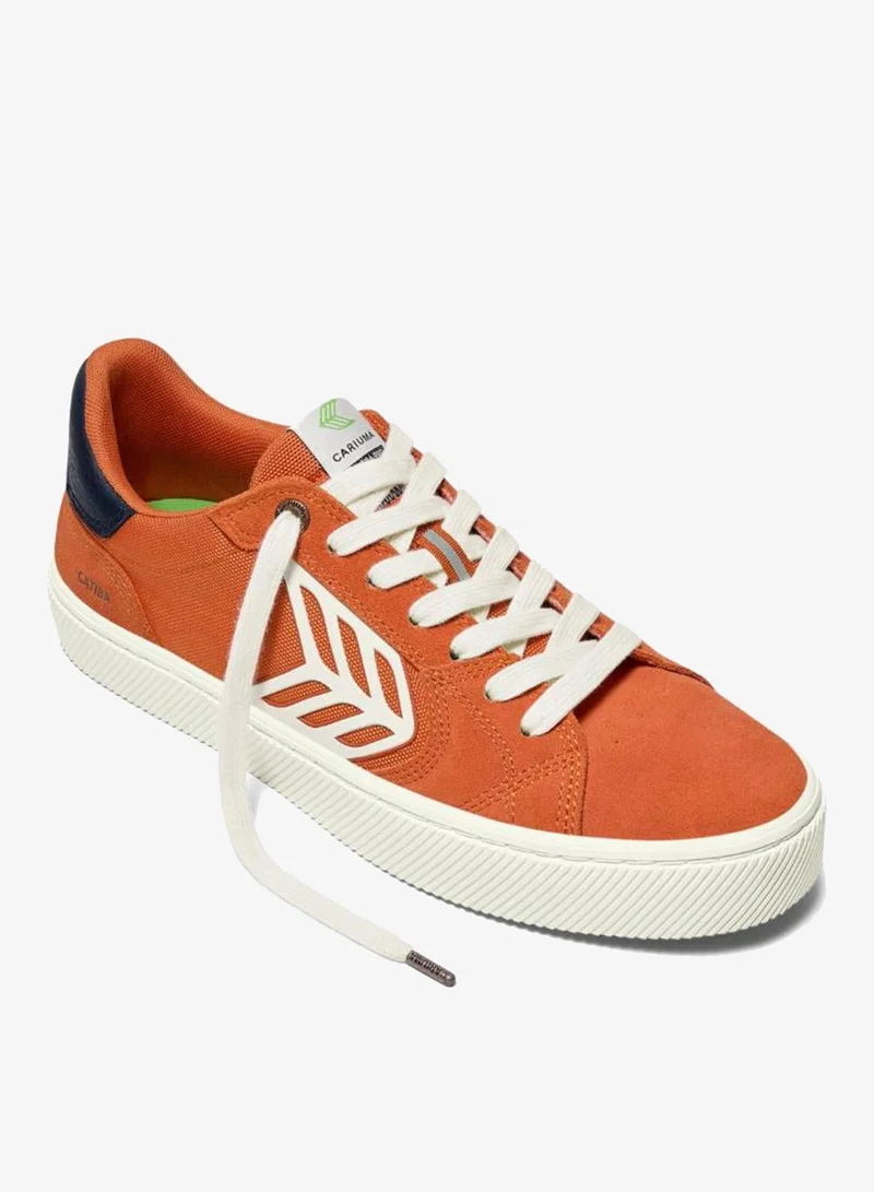 كاريوما CATIBA PRO 2.0 Burnt Orange Suede and Cordura Ivory Logo Navy Sneaker