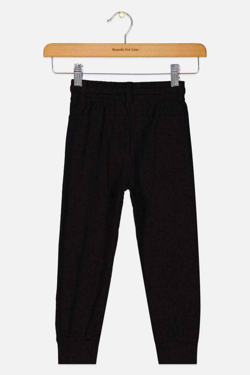 Fox Toddlers Boy Solid Jogger Pants, Black  - Image 2