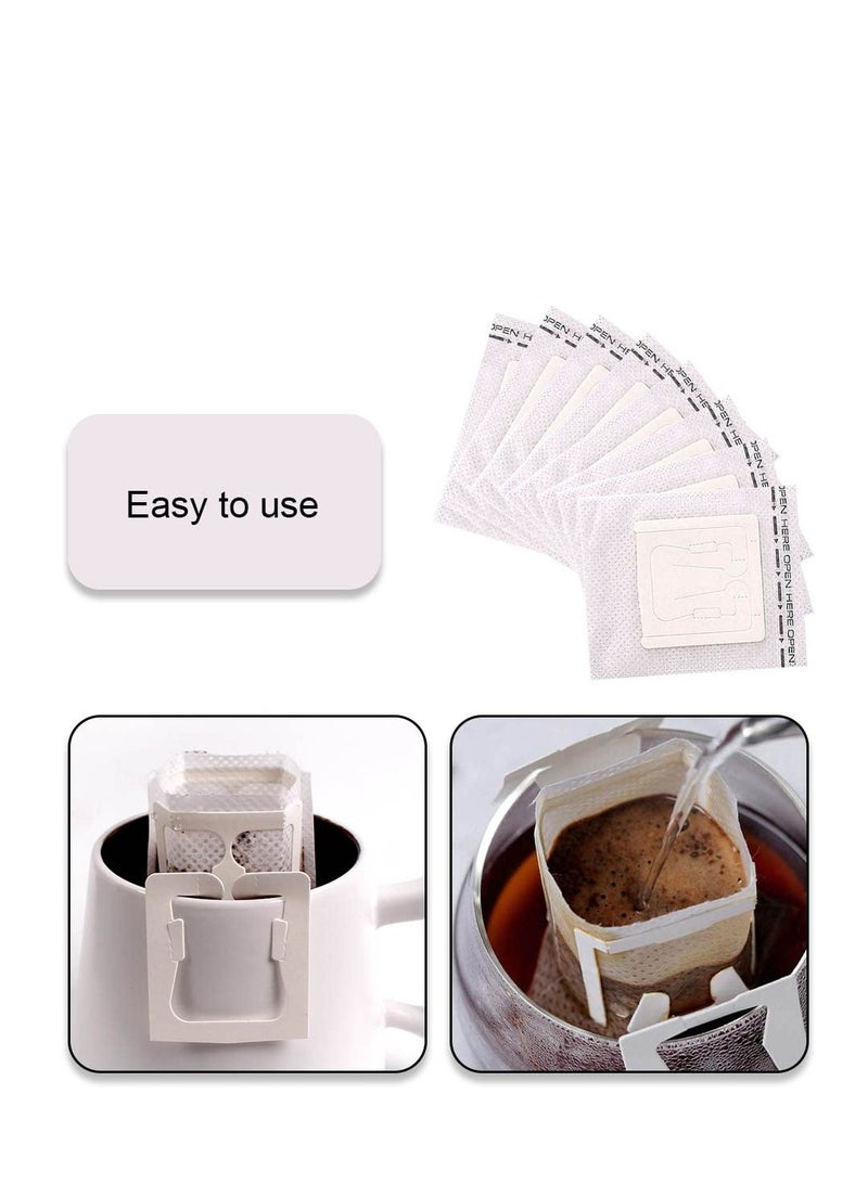 SYOSI 100 Pcs Portable Coffee Filter Paper Bags Disposable Drip Coffee Filter Bags with Hanging Ear Leaf Tea Strainers for Home Camping Office Cafe Travel  - Image 5
