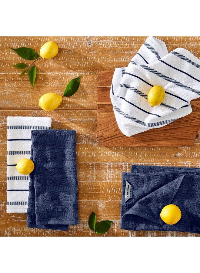 KitchenAid Albany Kitchen Towel 4-Pack Set, Blue Willow/White, 16"x26" - Image 2