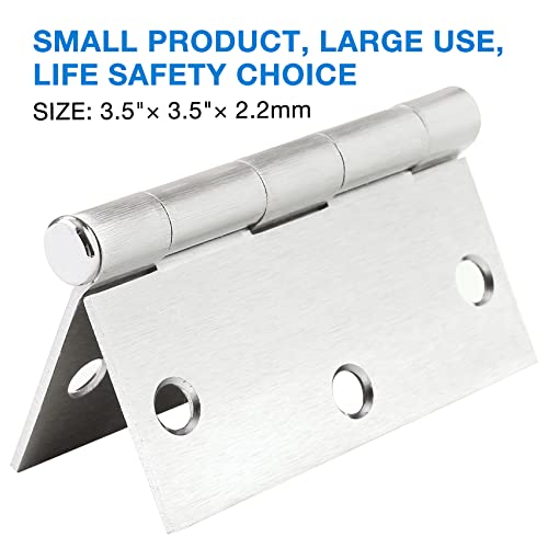 TDCHINGES 30 Pack Nickel Door Hinges Satin Nickel 3.5 x 3.5 Inch Interior 3 1/2 Inch Door Hinges Brushed Nickel Square Radius Corners Iron Bifold Silver Residential Hinges for Doors Hardware Controls - Image 5