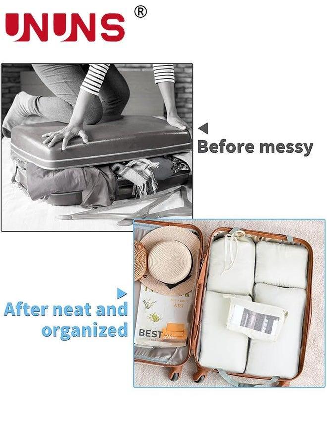 UNUNS Packing Cube Set,7Pcs Compression Cubes For Suitcases,Lightweight Bags Organizer Luggage,Beige - Image 5