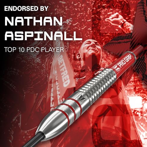 Target Darts Nathan Aspinall 23G Tungsten Steel Tip Darts Set 9 Pro Grip Shafts 9 Pro Ultra Flights Dart Wallet Dart Counter App Coupon Bundle - Image 3