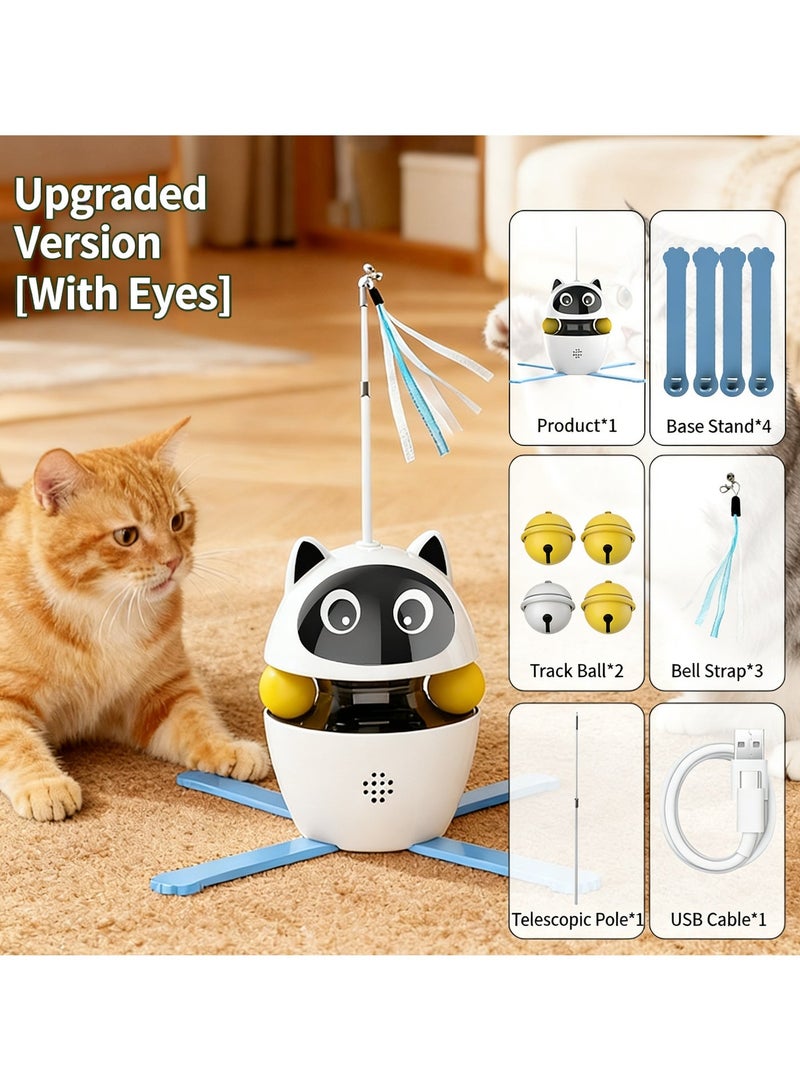 Ding Zap Rotating Interactive Cat Toy Featuring a Flexible Teaser Wand and Detachable Play Balls — Designed to Promote Mental Stimulation, Satisfy Natural Hunting Instincts, and Alleviate Boredom in Indoor Cats. Equipped with a Weighted, Non-Slip Base for Enhanced Stability; Suitable for Cats of All Sizes. - Image 4