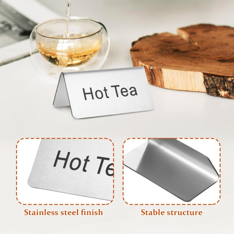 Stainless Steel Coffee Tea Display Labels Set of 5 Waterproof Table Signs for Home Bar Kitchen Buffet - Image 5