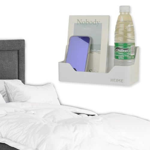 OKOMATCH Wall Mounted Plastic Shelf White 1 Shelf Ideal for Bedroom Dorm Office RV Easy to Install Organizes Small Items