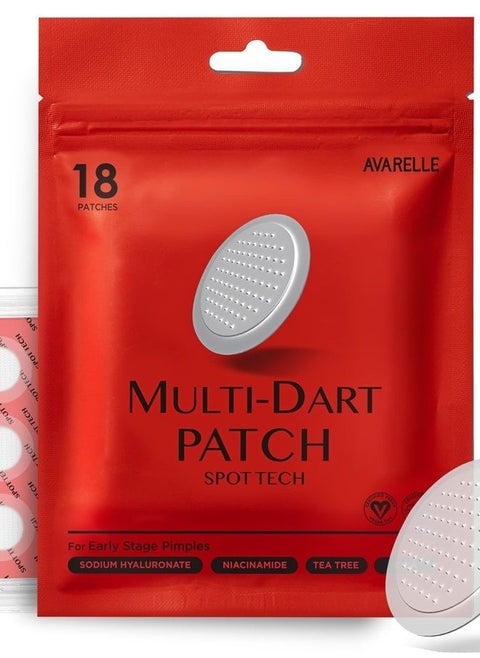 Multi-dart Spot Tech Microneedle Patch by Avarelle | Acne Patches for Early-stage Blemish, and Stubborn Deep Rooted Pimples | Facial skin Acne dots for spots, | Vegan, Cruelty Free Certified, Carbonfr