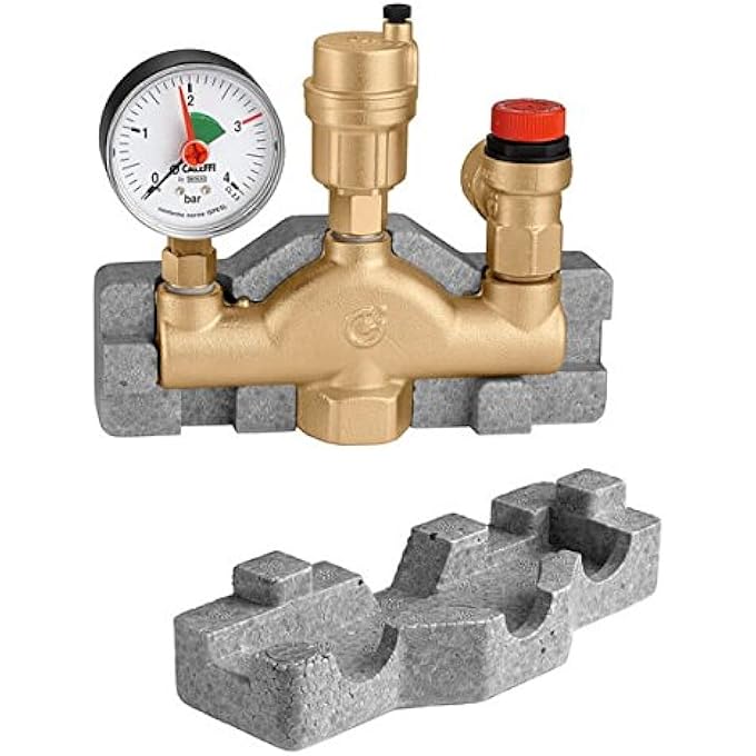 CALEFFI 302631 BOILER SAFETY GROUP UP TO 50 KW SAFETY GROUP CONNECTION GROUP WITH INSULATION FOR HEATING SYSTEM - Image 1