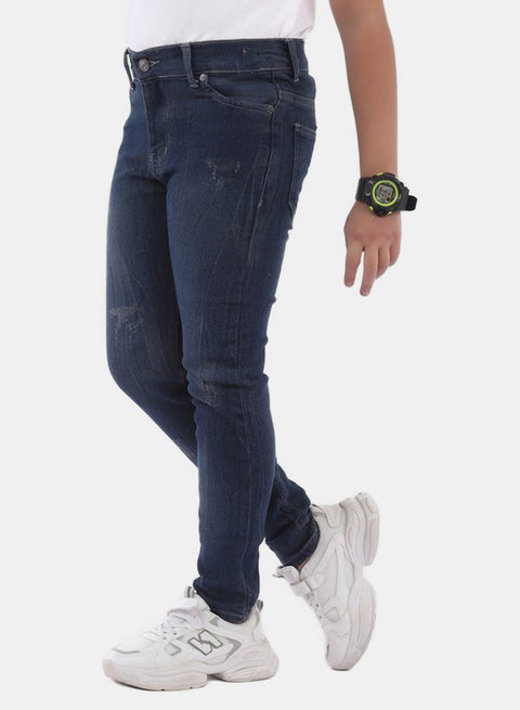 بنطلون جينز اطفالي  اسكيني  ازرق غامق