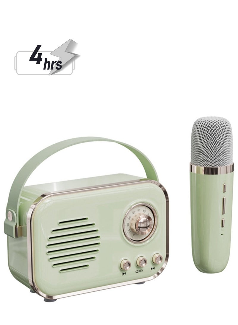 Bluetooth Speaker with Microphone, Karaoke Machine for Adults, Portable Karaoke Machine, Mini Karaoke Machine for Home Party, Birthday Gift (Light Green)