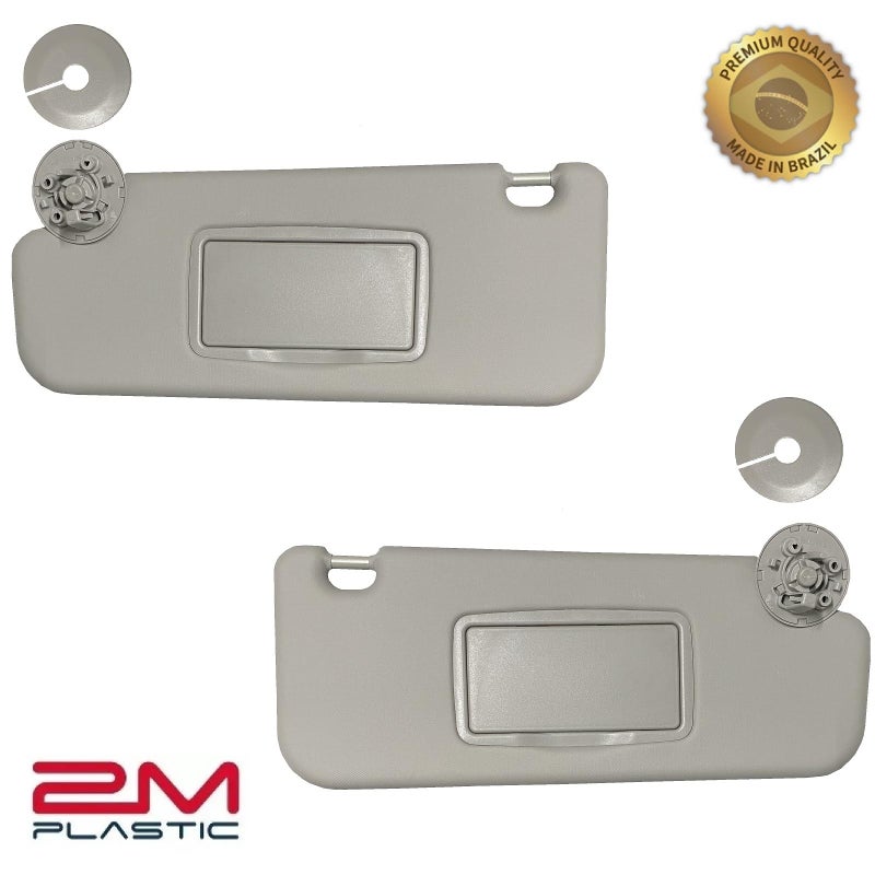 2M PLASTIC Sun Visor Fits for Chevy Cruze 2011-2016 Pair Set Left+Right Gray Titanium Three Screws 2MPLASTIC (Gray) - Image 4