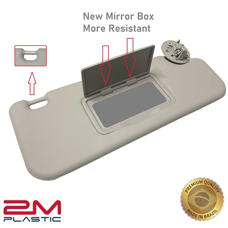 2M PLASTIC Sun Visor Fits for Chevy Cruze 2011-2016 Pair Set Left+Right Gray Titanium Three Screws 2MPLASTIC (Gray) - Image 2