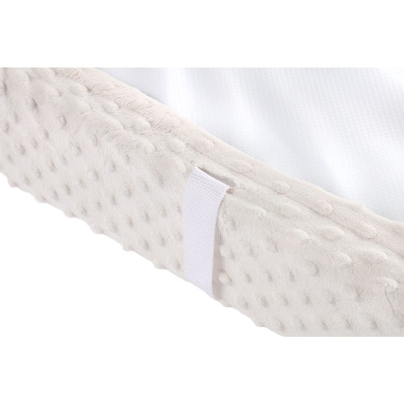 Aullar Solid Changing Table Pad Cover Cradle Sheet, Fits 32"/34''x16" Contoured Diaper Changing Pad, Ultra Soft Cozy Minky Dots Plush Changing Table Covers, Breathable Wipeable Removable (Beige) - Image 5