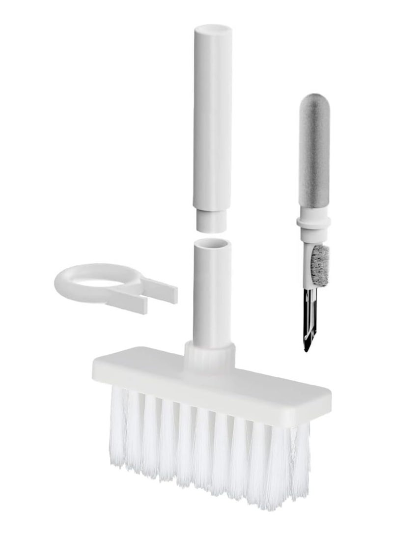 5-in-1 keyboard cleaning brush set, multifunctional soft brush for cleaning the computer, gaps, corners with keycap puller for computers, laptops, and Bluetooth earbuds, white. - Image 1