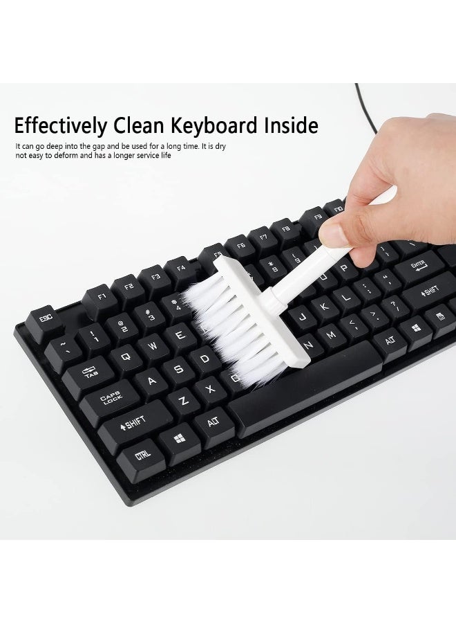 5-in-1 keyboard cleaning brush set, multifunctional soft brush for cleaning the computer, gaps, corners with keycap puller for computers, laptops, and Bluetooth earbuds, white. - Image 4