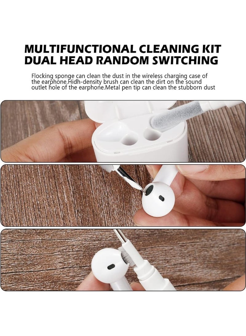 5-in-1 keyboard cleaning brush set, multifunctional soft brush for cleaning the computer, gaps, corners with keycap puller for computers, laptops, and Bluetooth earbuds, white. - Image 5