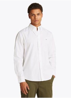 TOMMY HILFIGER Men's Flex Poplin Shirt - Cotton, White  - Image 1