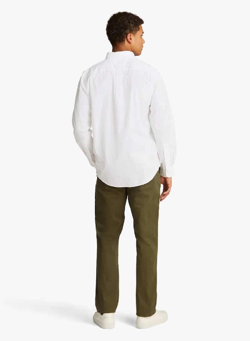 TOMMY HILFIGER White Flex Poplin Shirt for Men | Best Price UAE