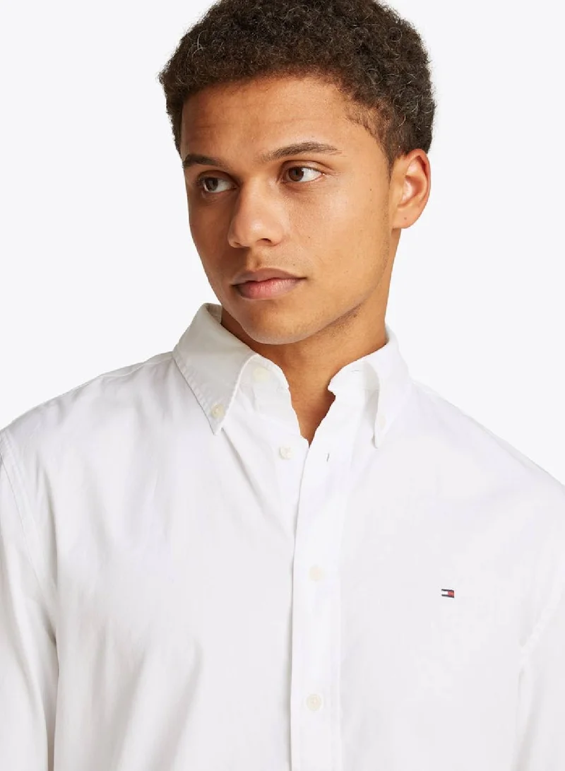 TOMMY HILFIGER White Flex Poplin Shirt for Men | Best Price UAE
