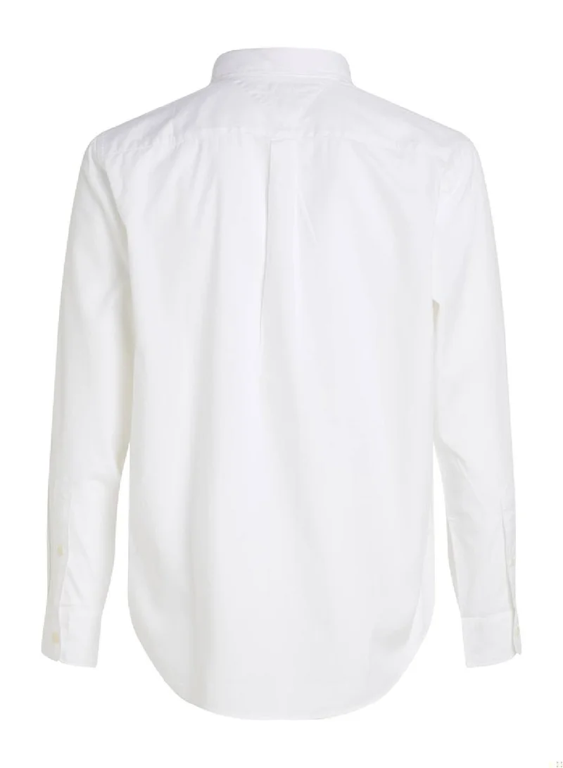 TOMMY HILFIGER White Flex Poplin Shirt for Men | Best Price UAE