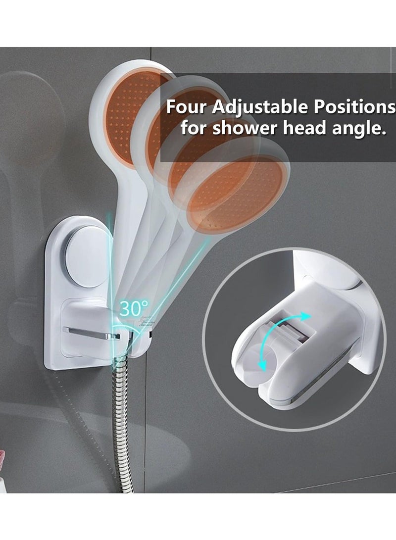 Shower Head Holder, Adjustable Suction Wand Bracket Wall Mount Base, Punch Free, White - Image 3
