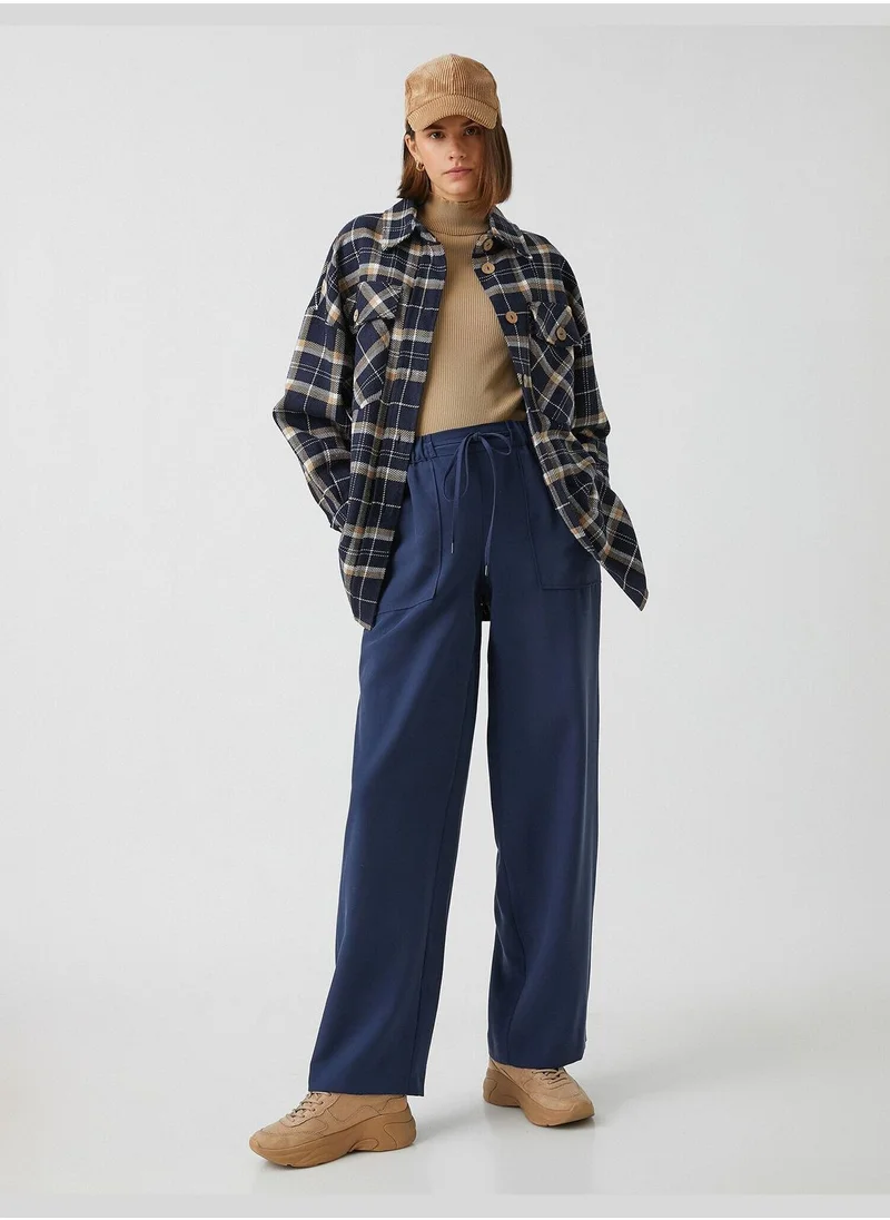 KOTON Drawstring Wide Leg Trousers