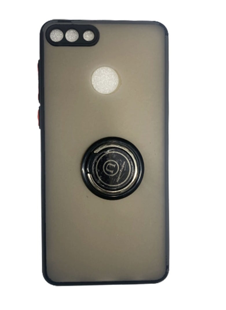 erorex Protective Case Cover For Huawei Y9 2018 With Magnetic Ring Holder Black  - Image 1