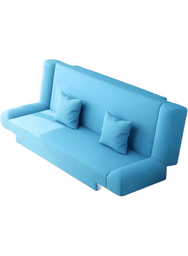Comfynest Linen Armless Convertible Sleeper Sofa Bed for Living Room - Blue - 119.88 x 55.11 x 74.94 cm  - Image 1