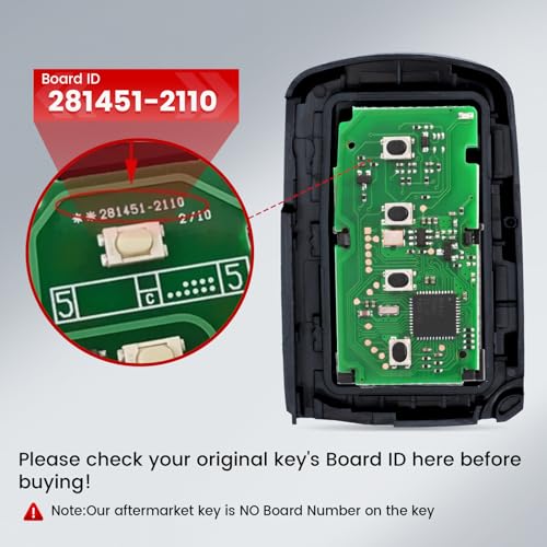 Beefunny Smart Remote Key Fob Replacement for Toyota Highlander 2014 2015 2016 2017 2018 2019 Keyless Entry Car Key Fob 4 Buttons FCC ID:HYQ14FBA Board ID:281451-2110 (1) - Image 4
